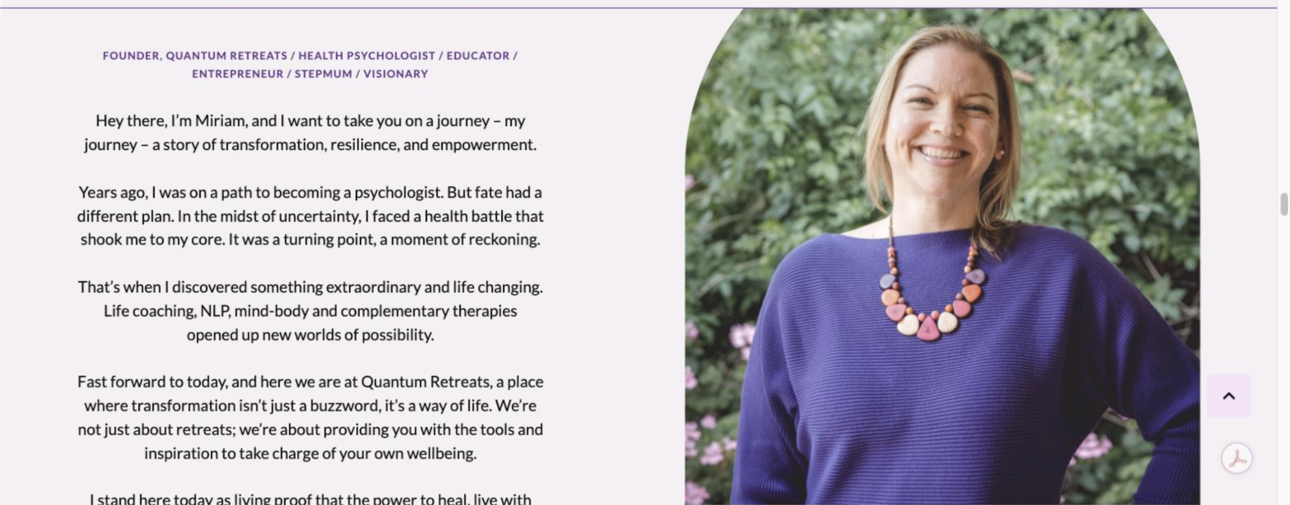 Quantum Retreats redesigned website